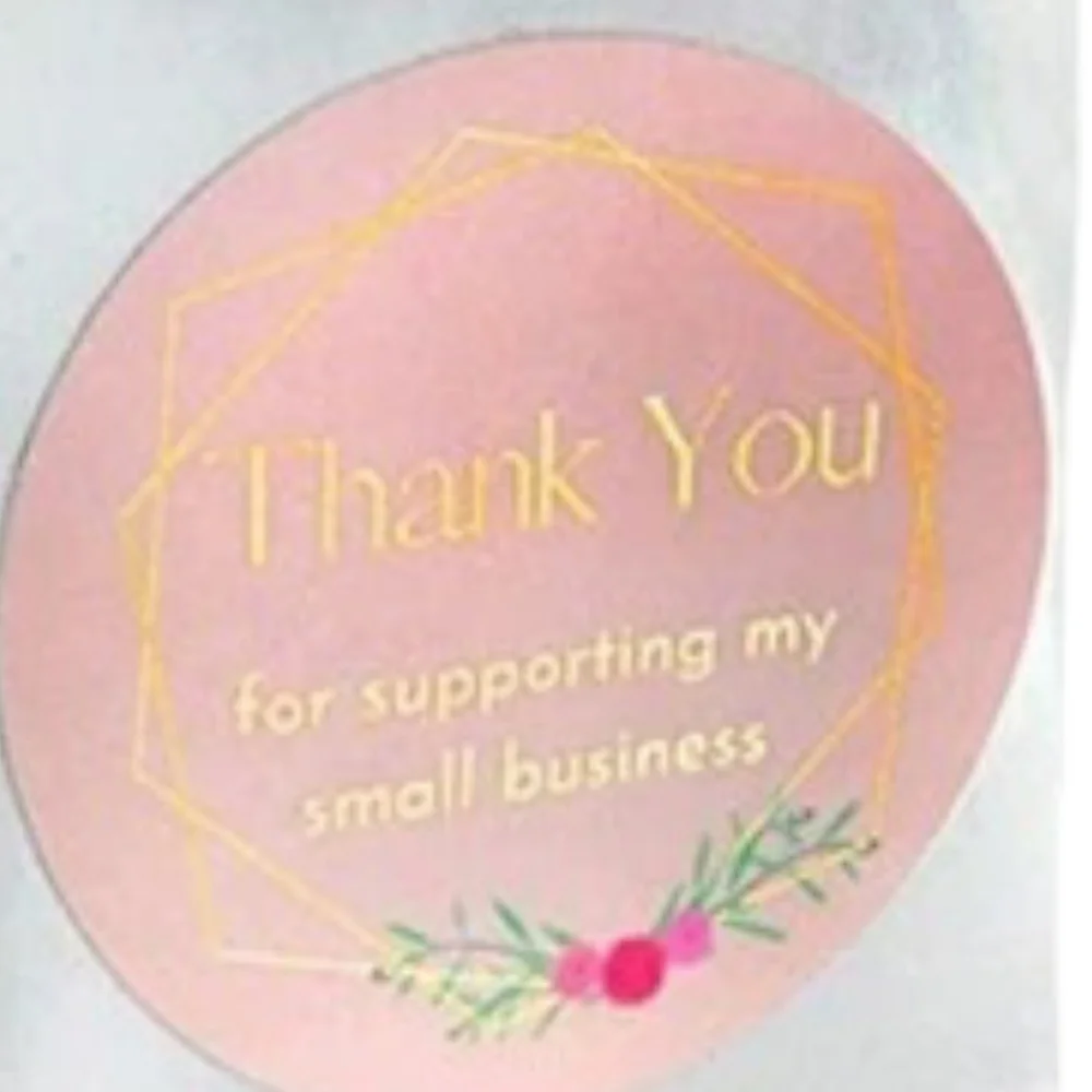 500 Stickers Multicolor Floral Thank You for Supporting my Small Business 1